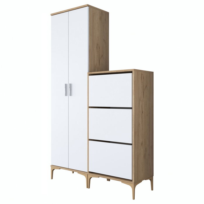 Hanah Home Soporte de Entrada Nogal y Blanco Hanah Home Soporte de Entrada Nogal y Blanco